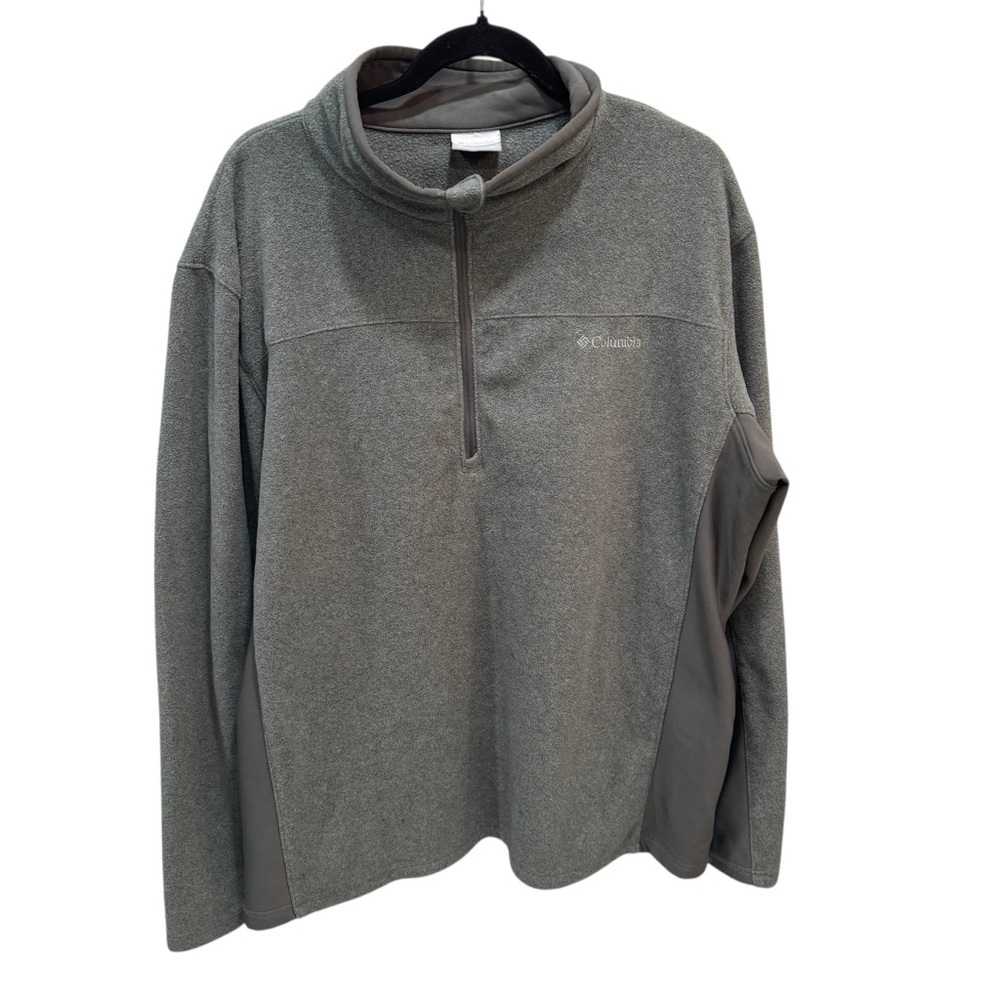 Columbia Sweater Mens Med Grey 1/4 Zip Hart Mountain Fleece Sweatshirt XXL Warm